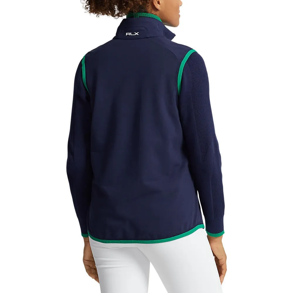 Rlx Ralph Lauren Women'S Tech Terry Full Zip Golf Vest - French Navy/Cruise Green Built for the Bold Black Friday Deal