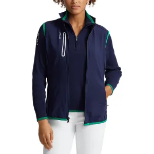 Affordable Rlx Ralph Lauren Women'S Tech Terry Full Zip Golf Vest - French Navy/Cruise Green
