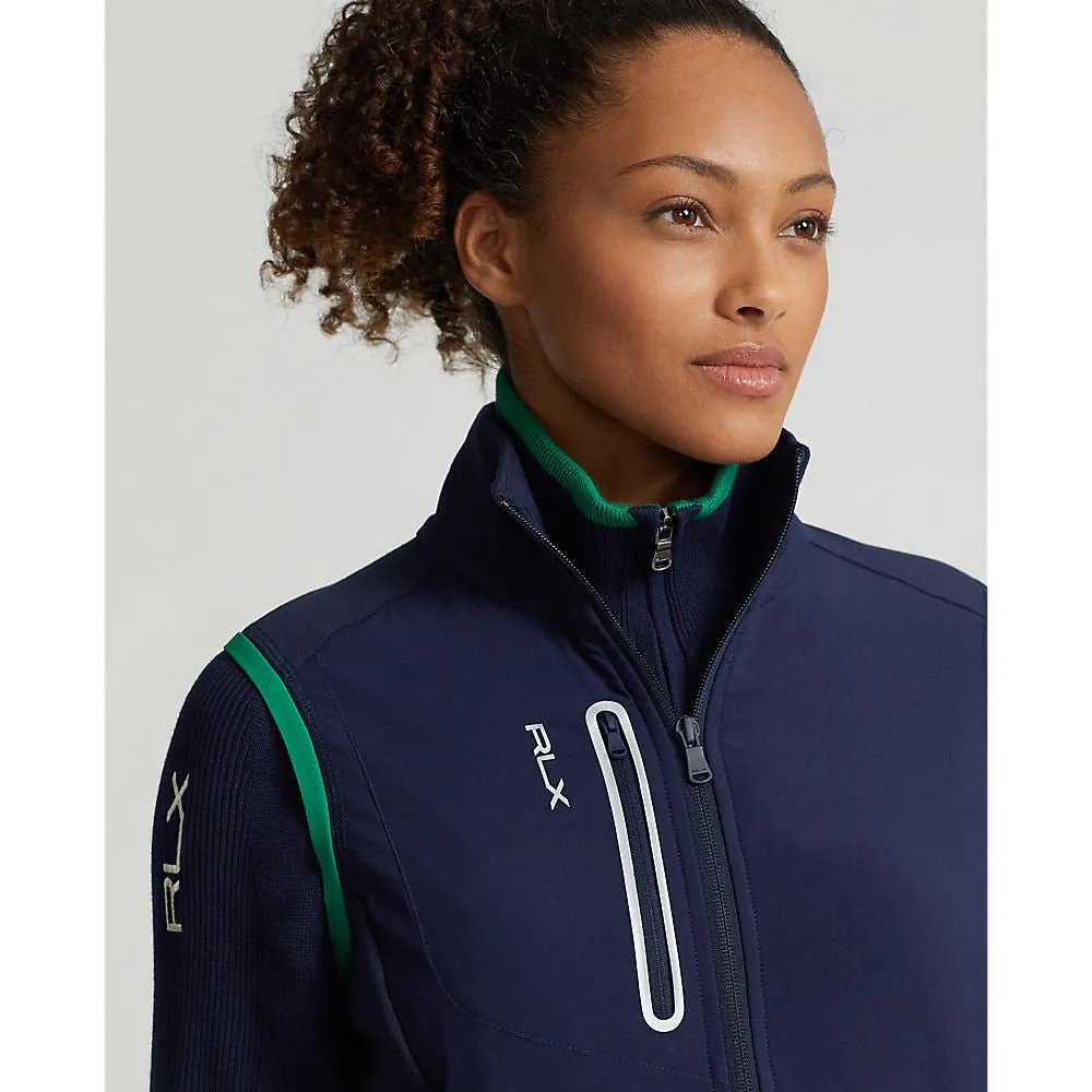 Steal Winter Sale Rlx Ralph Lauren Women'S Tech Terry Full Zip Golf Vest - French Navy/Cruise Green