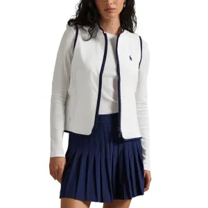New Year's Eve Sale Rlx Ralph Lauren Women'S Tech Terry Golf Vest - Ceramic White/Refined Navy