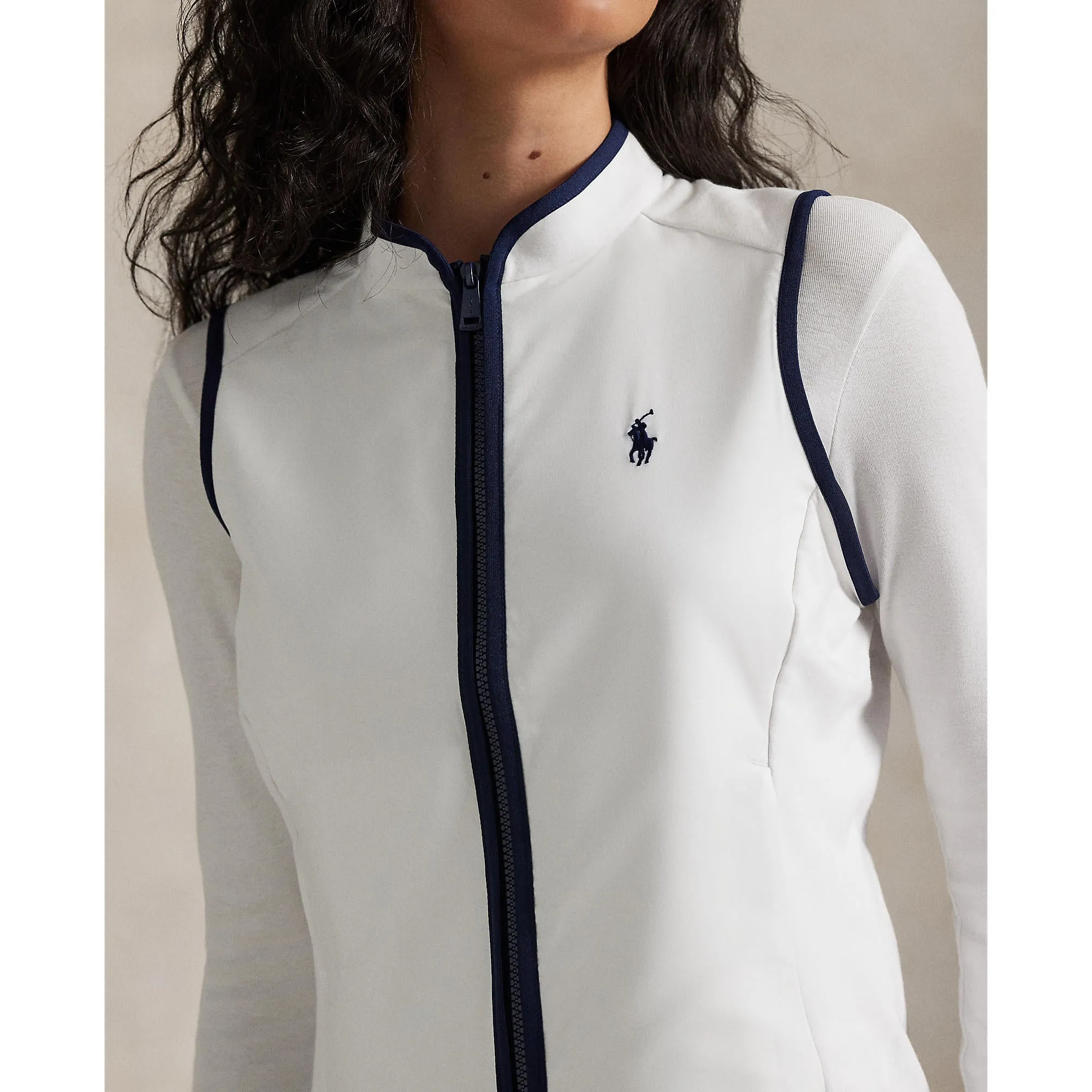 Made to Turn Heads Rlx Ralph Lauren Women'S Tech Terry Golf Vest - Ceramic White/Refined Navy