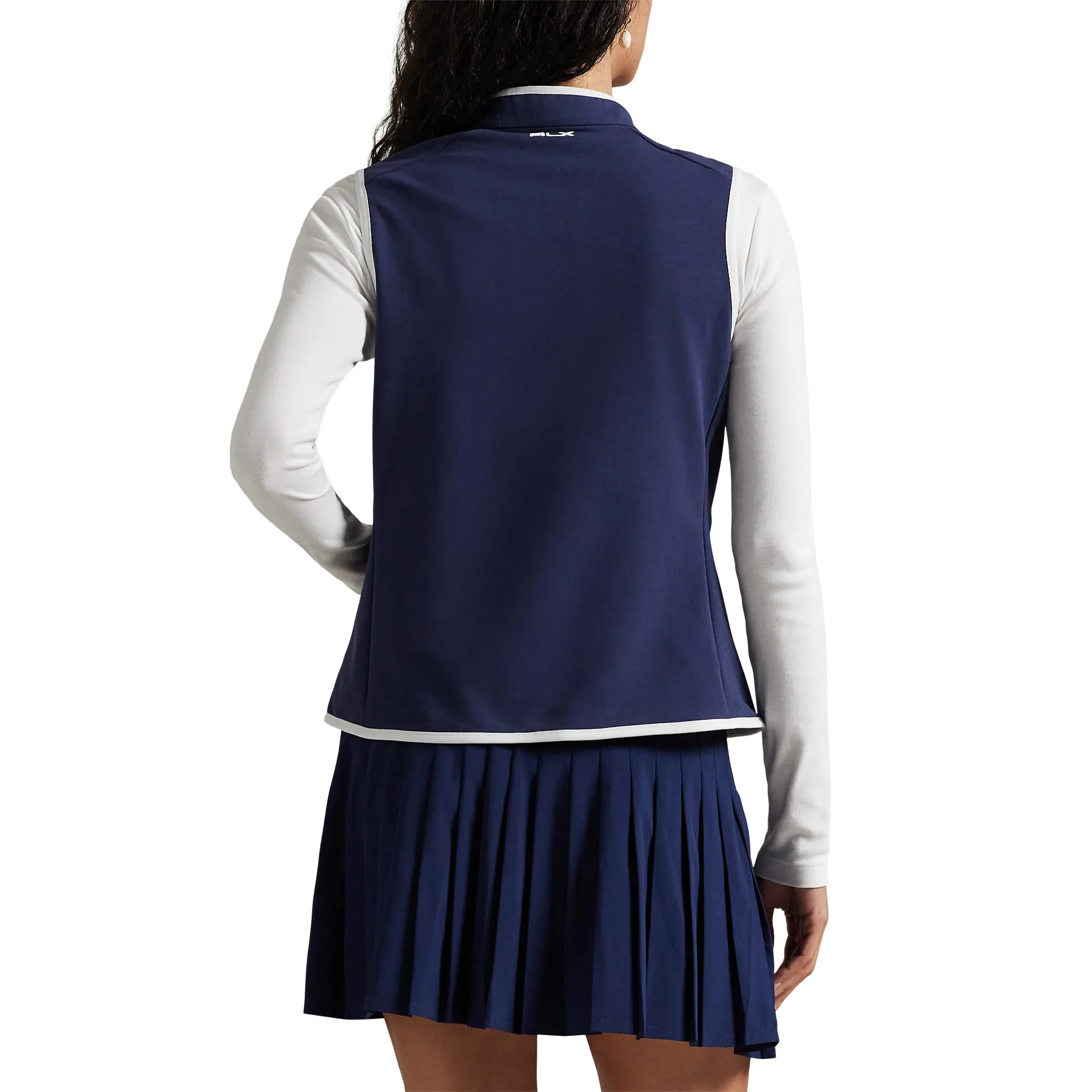 Rlx Ralph Lauren Women'S Tech Terry Golf Vest - Refined Navy/Ceramic White Rise Every Time