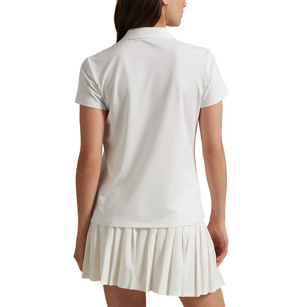 Rlx Ralph Lauren Women'S Tour Performance Golf Shirt - Ceramic White Built to Perform Walk with Purpose