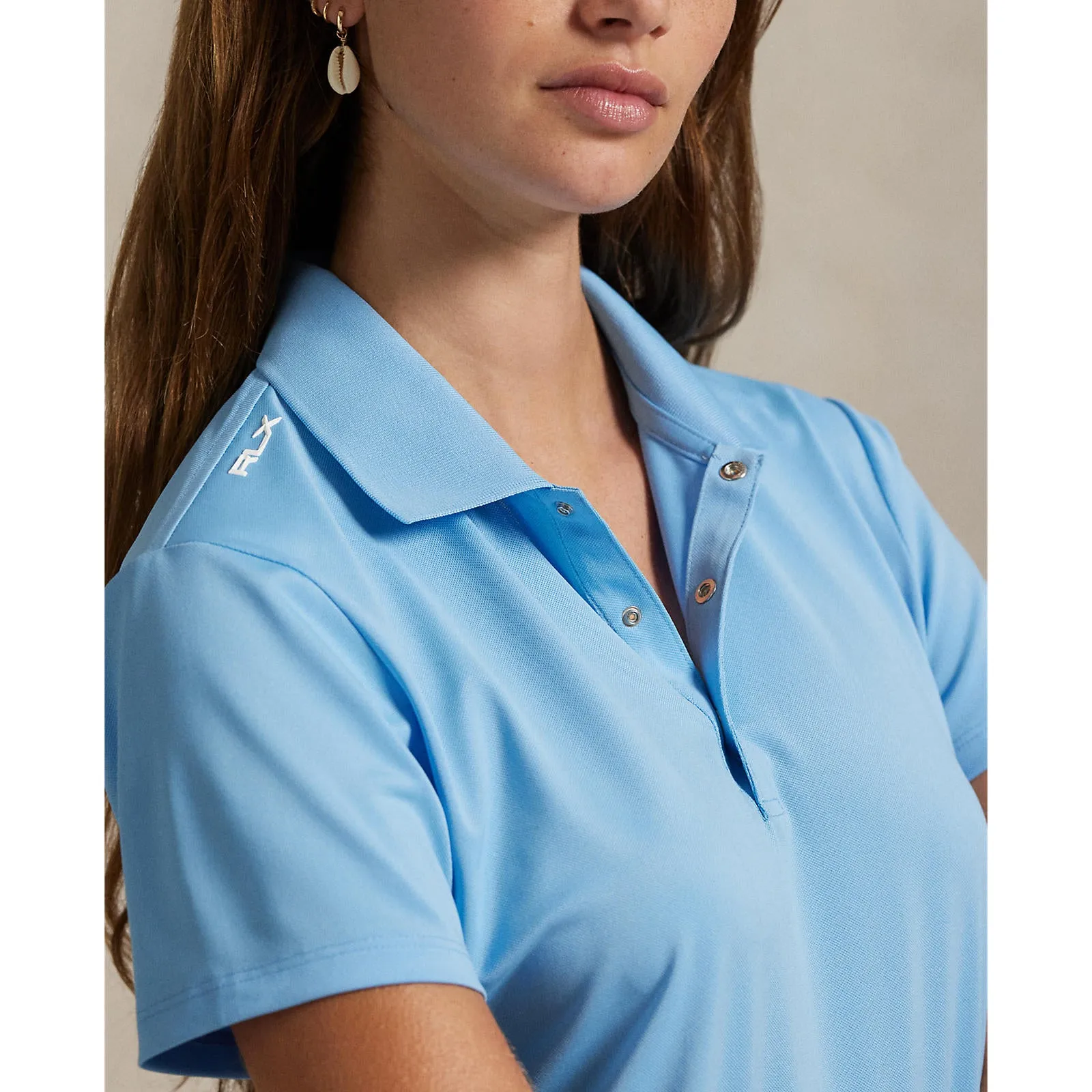Rlx Ralph Lauren Women'S Tour Performance Golf Shirt- Sutton Blue Never Just Walk Built to Move You