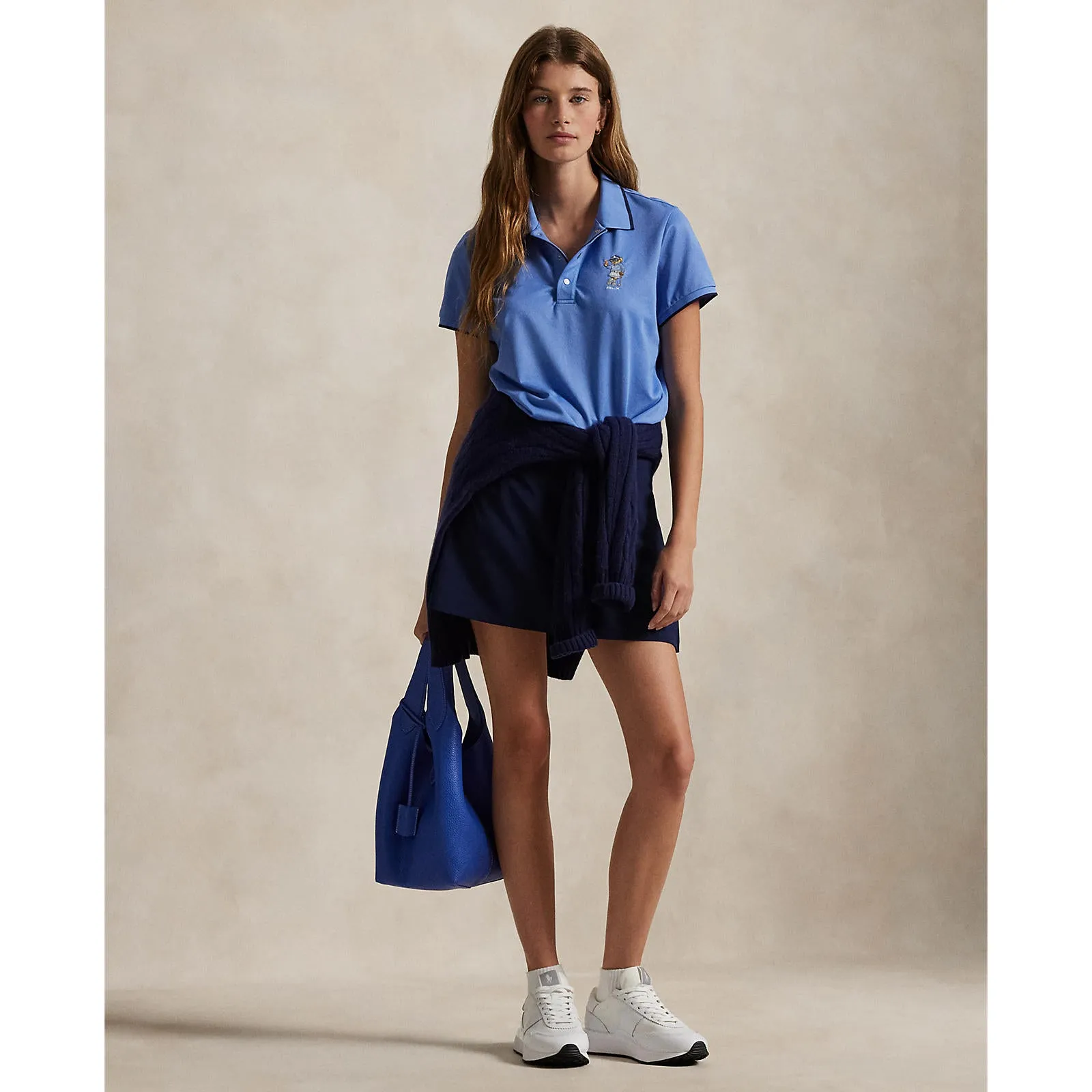 Autumn Sale Rlx Ralph Lauren Women'S Tour Pique Bear Polo - Summer Blue