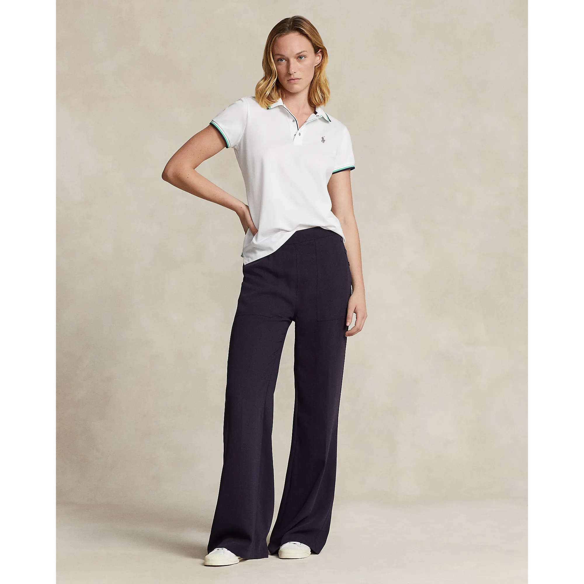 Fearlessly You Flash Sale Rlx Ralph Lauren Women'S Tour Pique Golf Polo Shirt - Pure White/Navy/Green