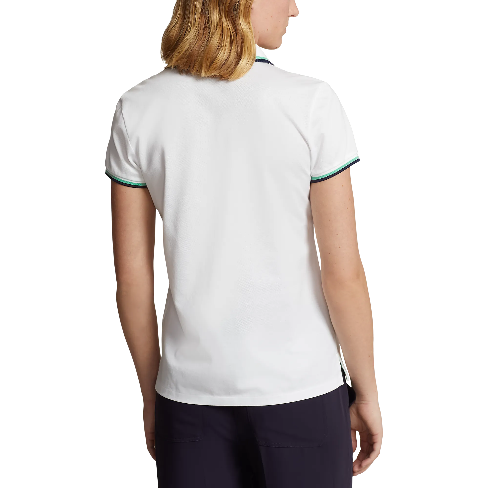 President's Day Sale Define Your Own Way Rlx Ralph Lauren Women'S Tour Pique Golf Polo Shirt - Pure White/Navy/Green