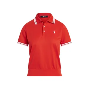 Limited Time Offer Rlx Ralph Lauren Women'S Tour Pique Golf Shirt - Bright Poppy/Ceramic White