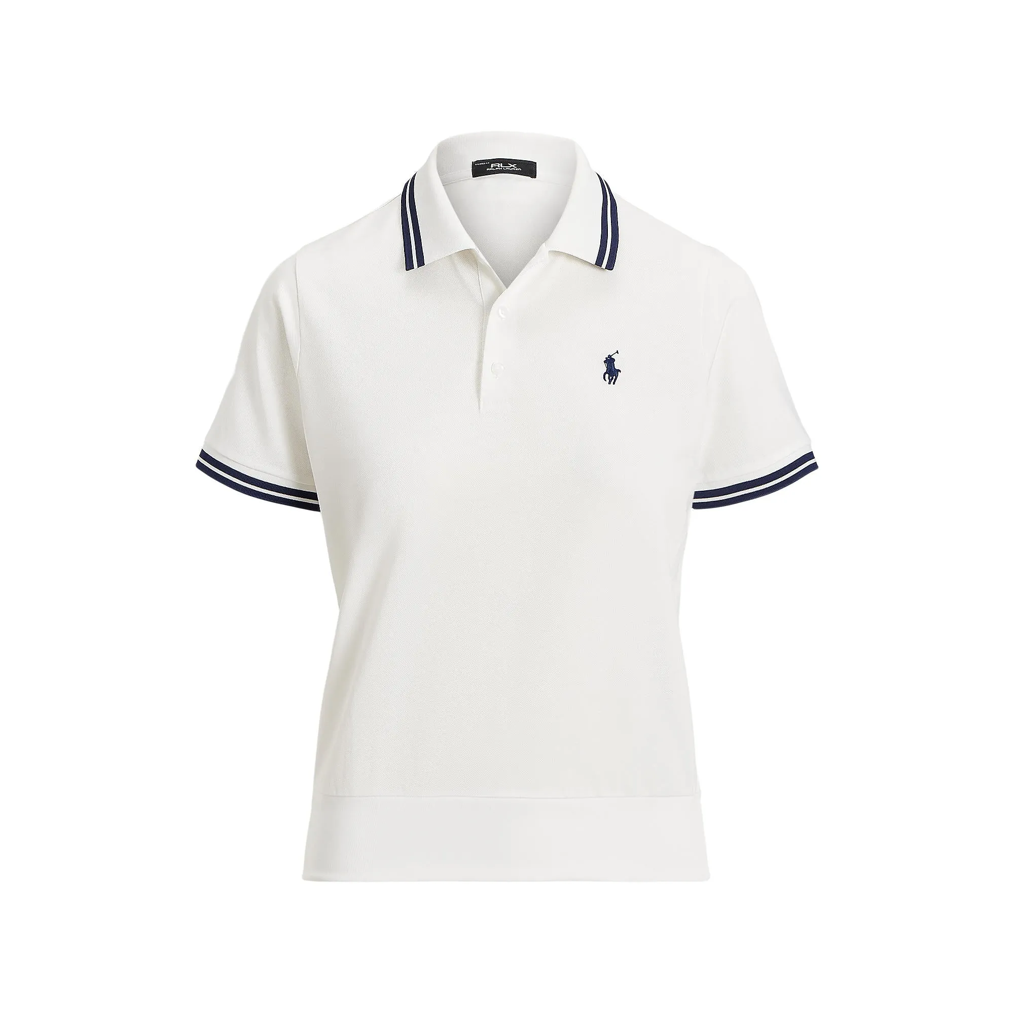 Not for the Ordinary Rlx Ralph Lauren Women'S Tour Pique Golf Shirt - Ceramic White/Refined Navy