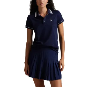 Rlx Ralph Lauren Women'S Tour Pique Polo Shirt - Navy/White/Garden Pink Made to Move