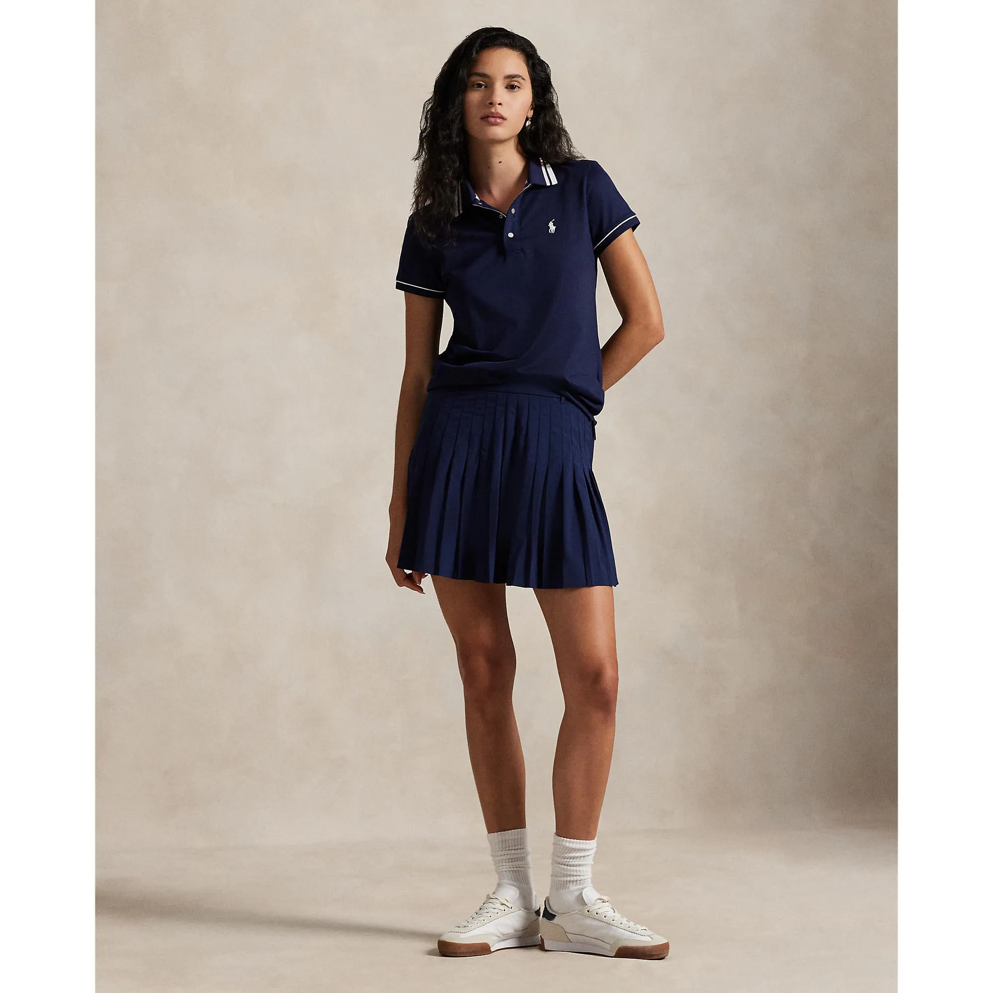 Be Unstoppable Big Savings Rlx Ralph Lauren Women'S Tour Pique Polo Shirt - Navy/White/Garden Pink
