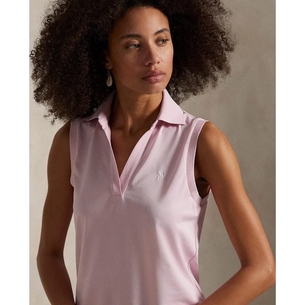 President's Day Sale Rlx Ralph Lauren Women'S Tour Pique V-Neck Sleeveless Polo Shirt - Garden Pink