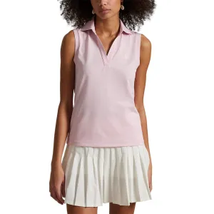 Rlx Ralph Lauren Women'S Tour Pique V-Neck Sleeveless Polo Shirt - Garden Pink Valentine's Day Sale Chase What Moves You