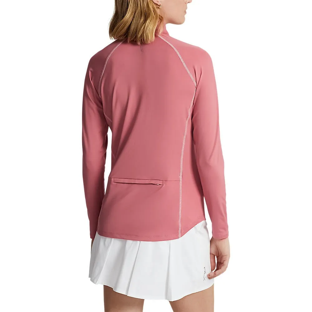 Labor Day Sale Spring Sale Rlx Ralph Lauren Women'S Uv Jersey 1/4 Zip Pullover - Desert Rose/Pure White