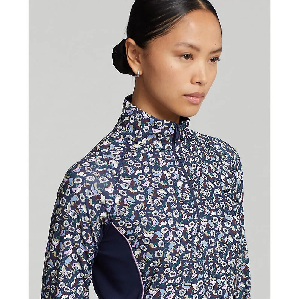 Rlx Ralph Lauren Women'S Uv Jersey 1/4 Zip Pullover - Highlands Floral Made to Move