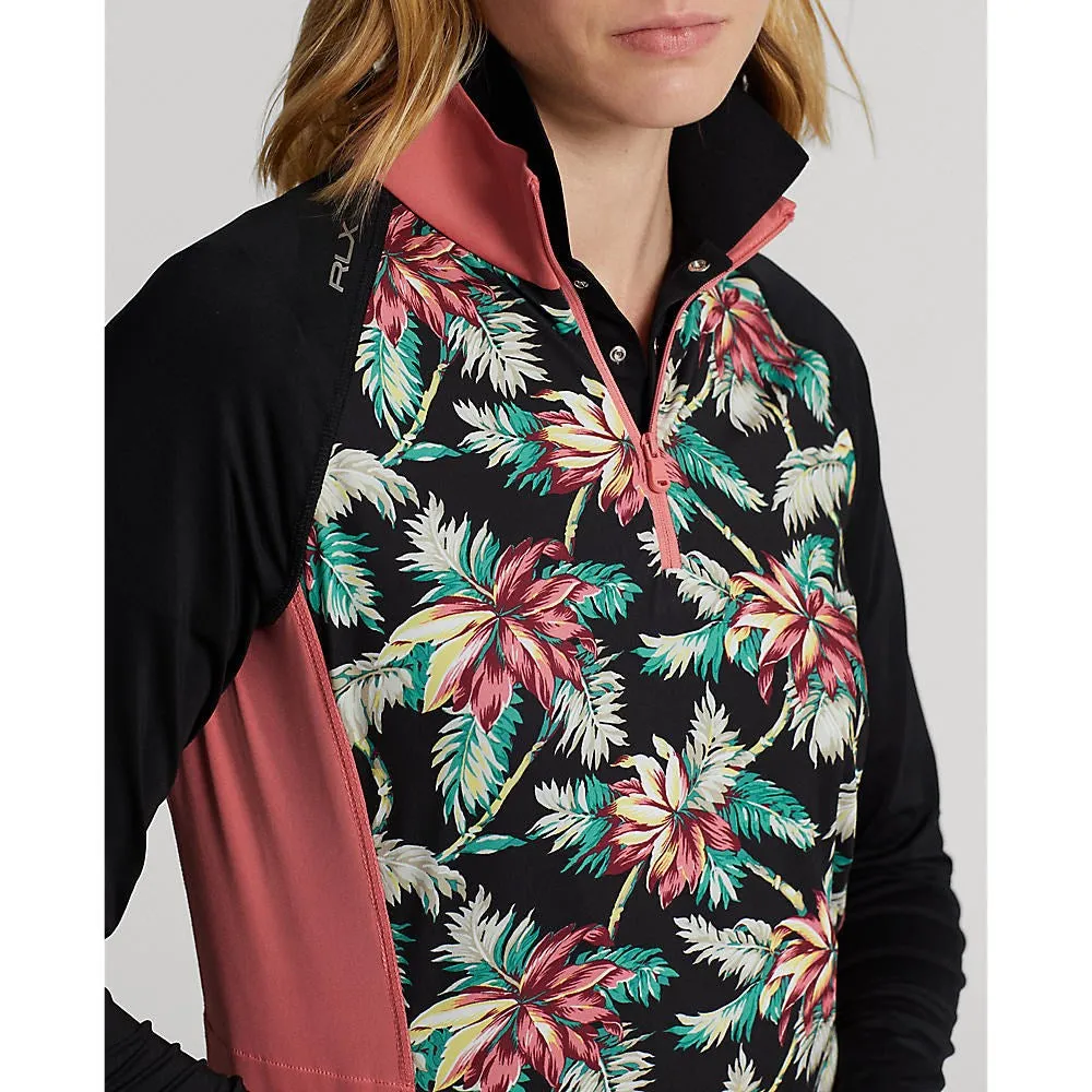 Rlx Ralph Lauren Women'S Uv Jersey 1/4 Zip Pullover - Island Bamboo Floral Multi Be Unstoppable Built for the Bold