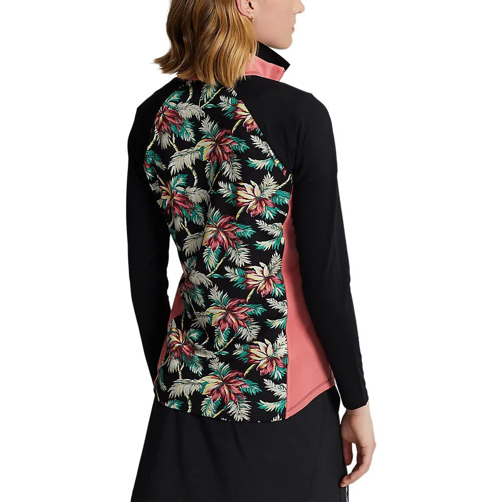 Empower Your Journey Rlx Ralph Lauren Women'S Uv Jersey 1/4 Zip Pullover - Island Bamboo Floral Multi