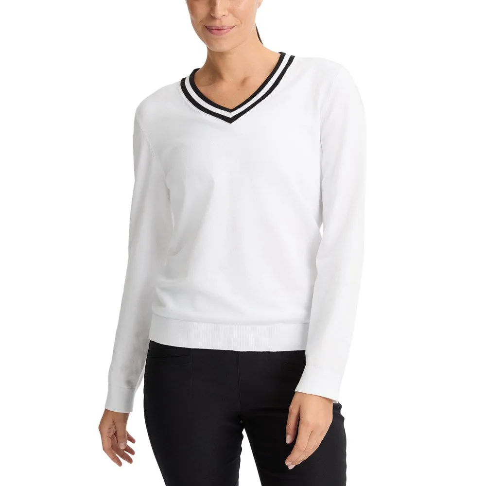 Own the Vibe Not for the Ordinary Rohnisch Women'S Adele Knitted Golf Sweater - White/Black