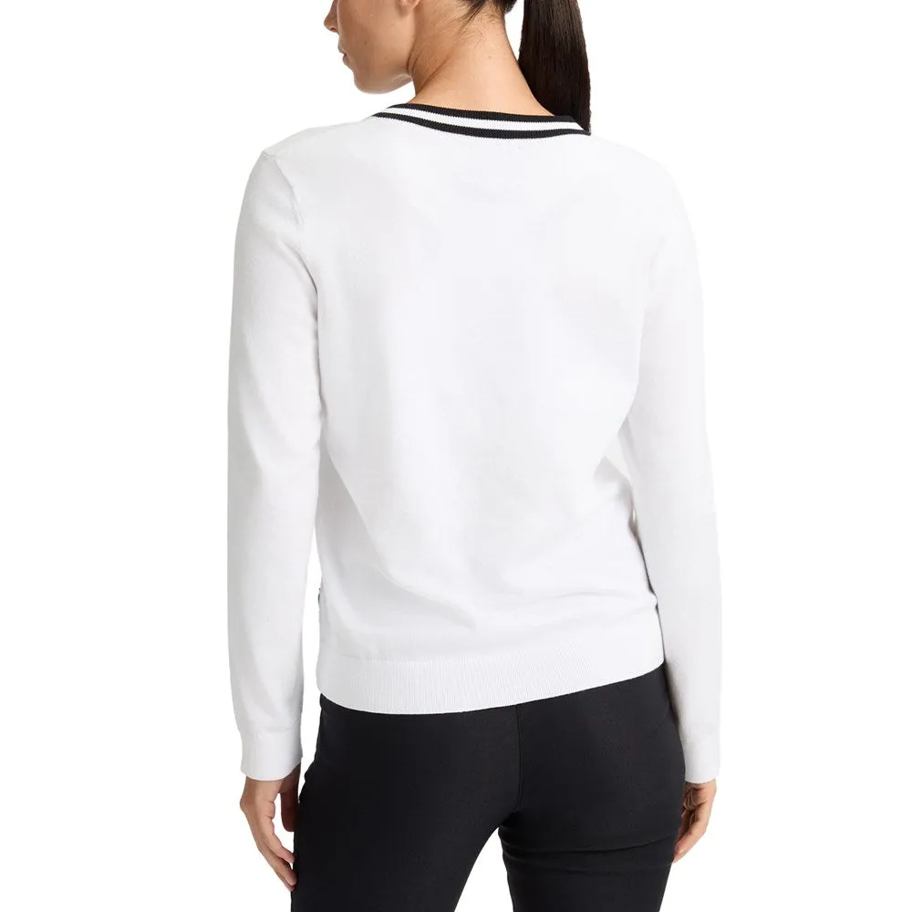 Style Meets Power Stride with Confidence Rohnisch Women'S Adele Knitted Golf Sweater - White/Black