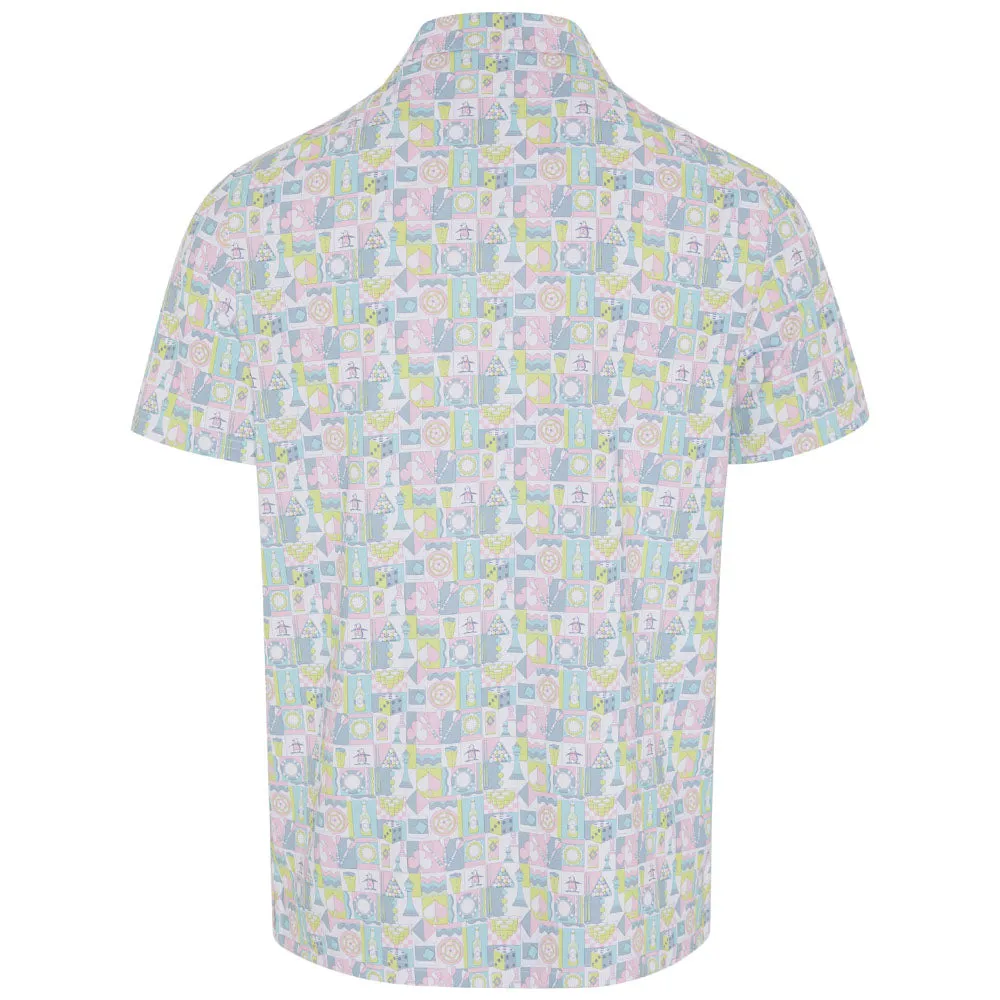 Original Penguin Pete'S Game Grid Print Polo Shirt - Bright White Empower Your Journey Sweetest Day Sale
