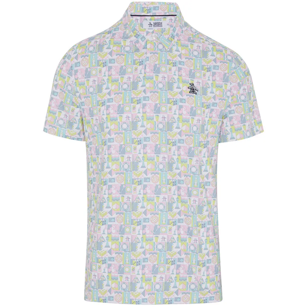 Original Penguin Pete'S Game Grid Print Polo Shirt - Bright White Budget Friendly Winter Sale