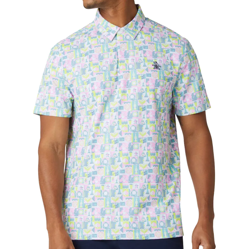 Original Penguin Pete'S Game Grid Print Polo Shirt - Bright White Winter Sale