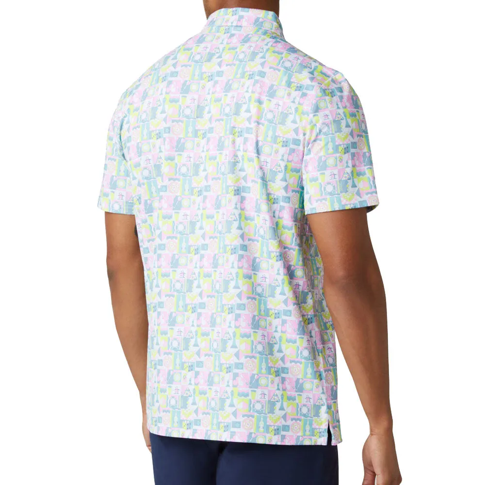 Original Penguin Pete'S Game Grid Print Polo Shirt - Bright White Step Into Strength Style Meets Power