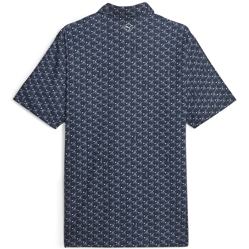 Puma Mattr Palms Polo Shirt - Navy Blazer/White Glow Independence Day Sale Stay in Motion