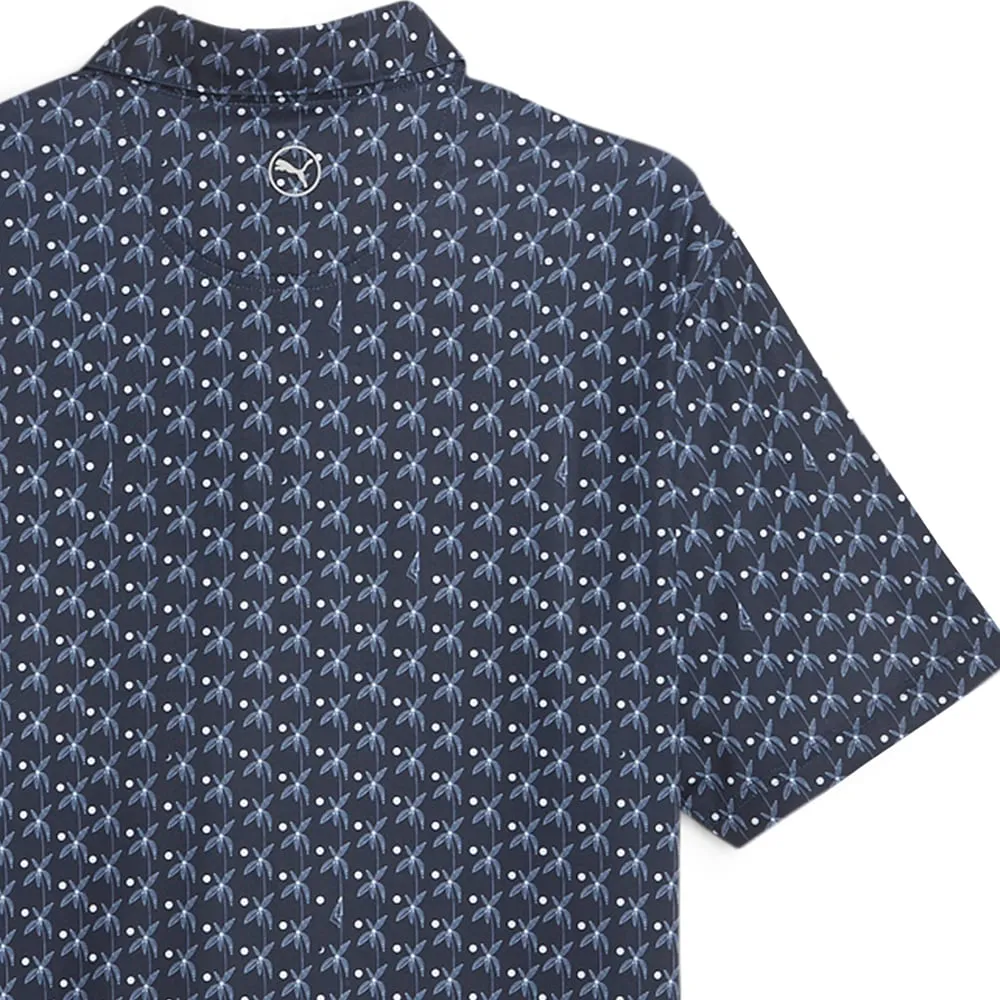Spring Sale Step into the Beat Puma Mattr Palms Polo Shirt - Navy Blazer/White Glow