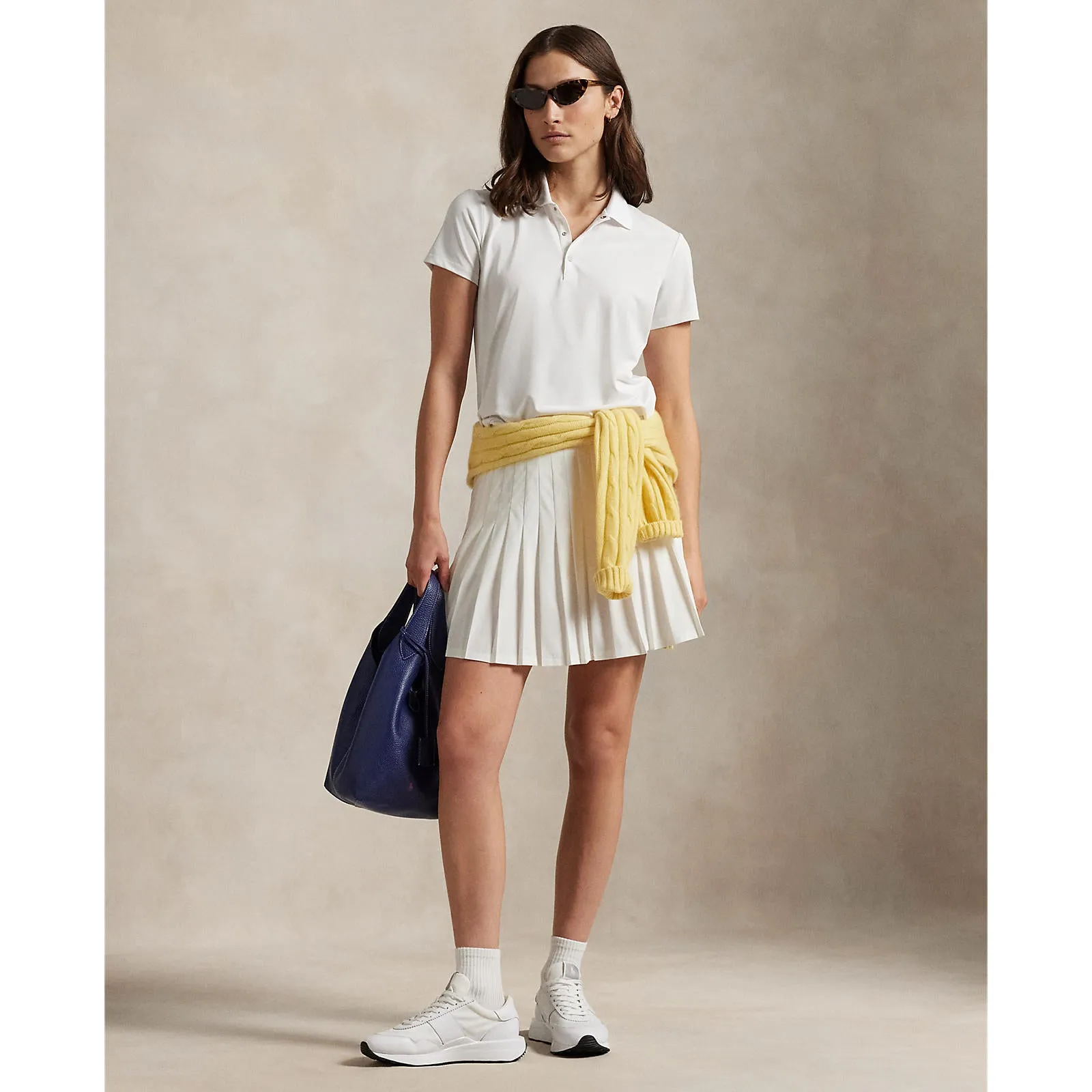Rlx Ralph Lauren Women'S Tour Performance Golf Shirt - Ceramic White Game-Changer Footwear