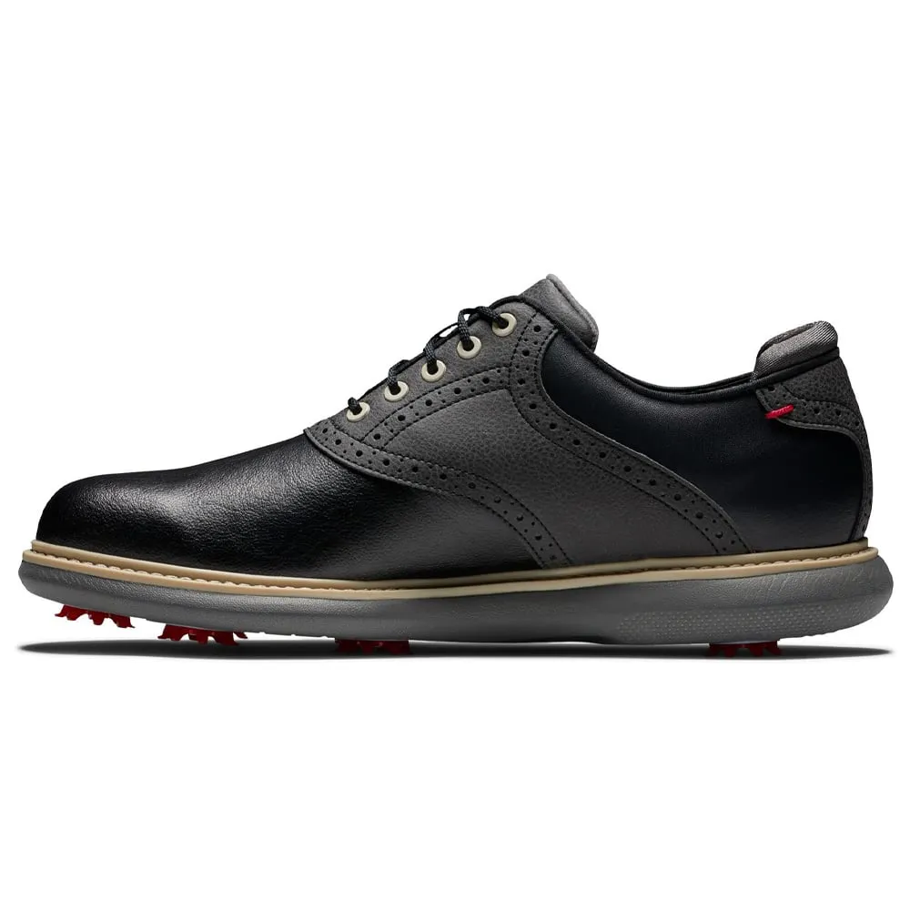 Footjoy Traditions Spiked Waterproof Shoes - Black Move Beyond Ordinary Black Friday Offer