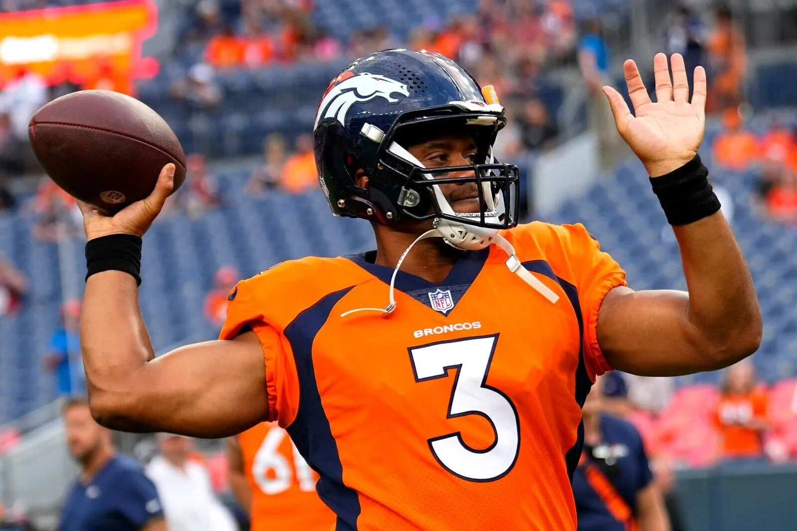 Russell Wilson Signed Denver Broncos Jersey (Beckett COA) 9xPro Bowl Quarterback