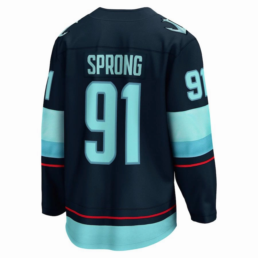 S.Kraken #91 Daniel Sprong Fanatics Branded Home Breakaway Player Jersey  Blue Stitched American Hockey Jerseys