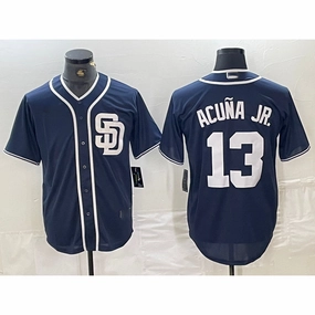 San Diego Padres #13 Ronald Acuna Jr Navy Blue Cool Base Stitched Baseball Jersey