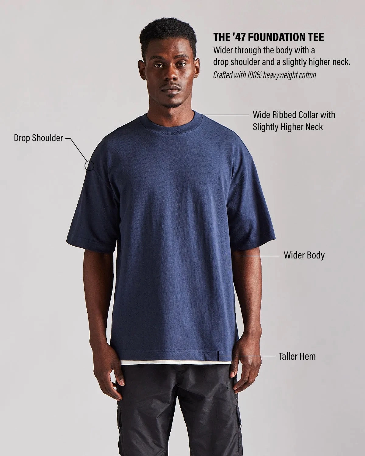 San Diego Padres '47 MLB Throwback Vintage Foundation T-Shirt - Carbonite