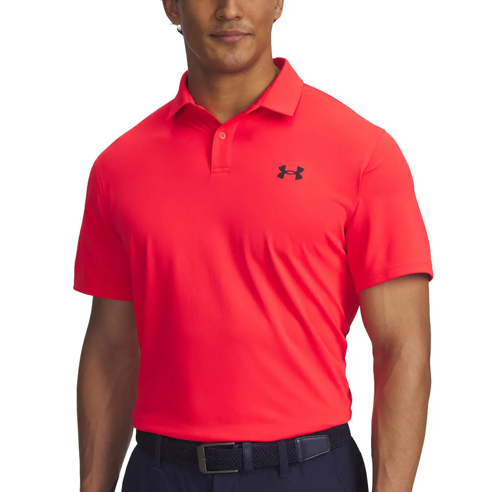 Lead with Style Under Armour T2G Pique Polo Shirt - Racer Red/Black