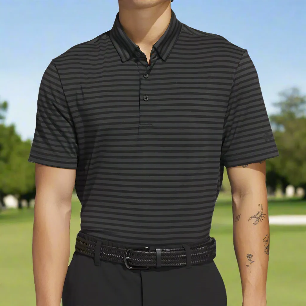 Adidas Ultimate365 Stripe Polo Shirt - Black/Carbon Keep Going Strong