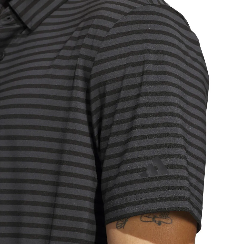 Adidas Ultimate365 Stripe Polo Shirt - Black/Carbon Sweetest Day Sale Engineered for Speed