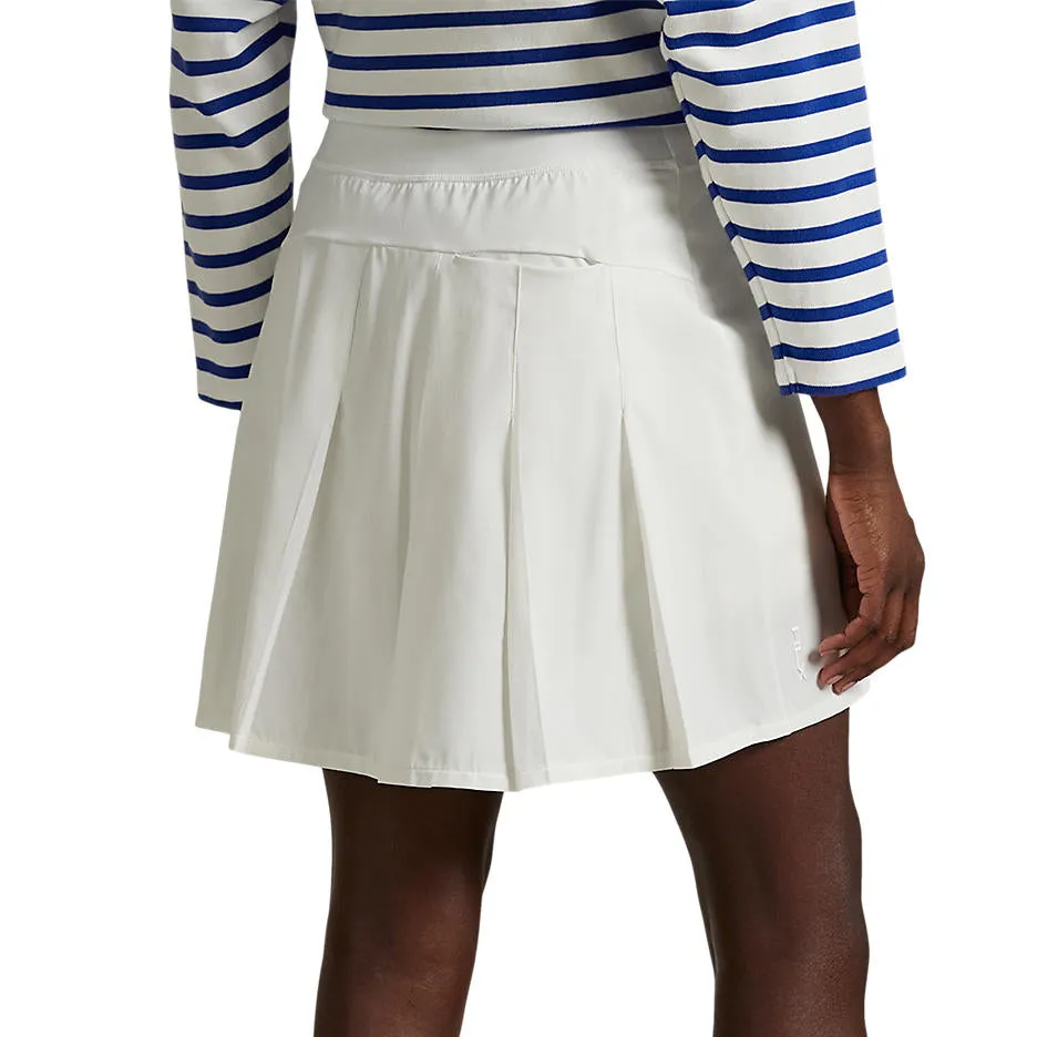 The Fast Lane Choice Own the Moment Rlx Ralph Lauren Women'S 17" Aim Pleated Back Golf Skort - Ceramic White