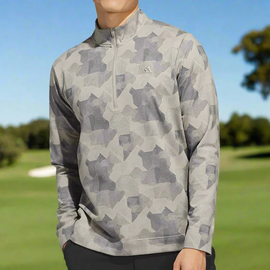 Step into the Beat Adidas Go-To Printed 1/4 Zip Pullover - Putty Beige