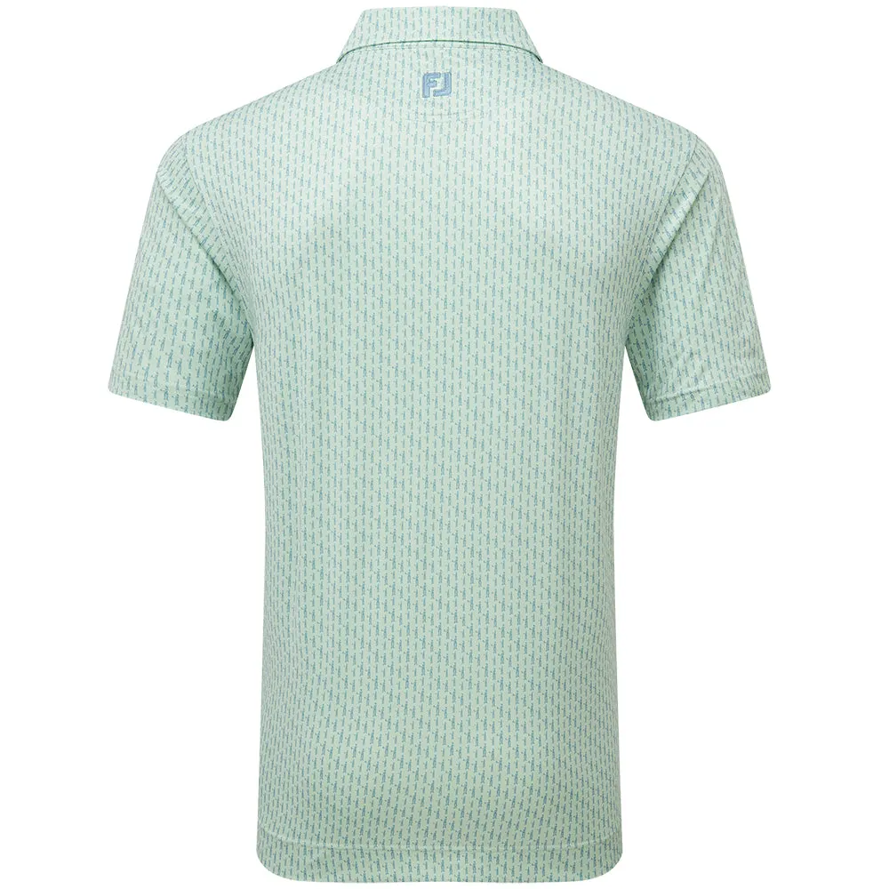 Footjoy Figure Print Lisle Polo Shirt - Pistachio/Bluejay Empower Your Journey