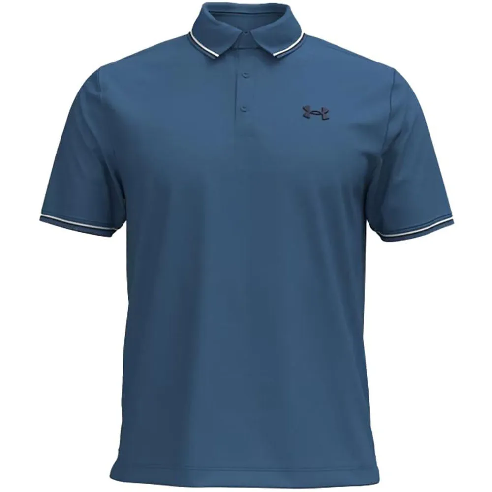 Dare to Lead Style Meets Power Under Armour Playoff 3.0 Rib Polo Shirt - Blue Atlantis/White/Midnight Navy