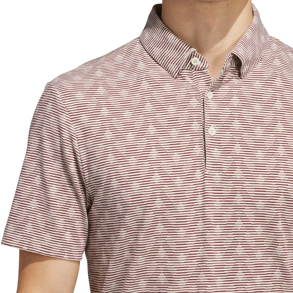 Stride with Confidence Adidas Go-To Printed Stripe Polo Shirt - Alumina/Aurora Ruby