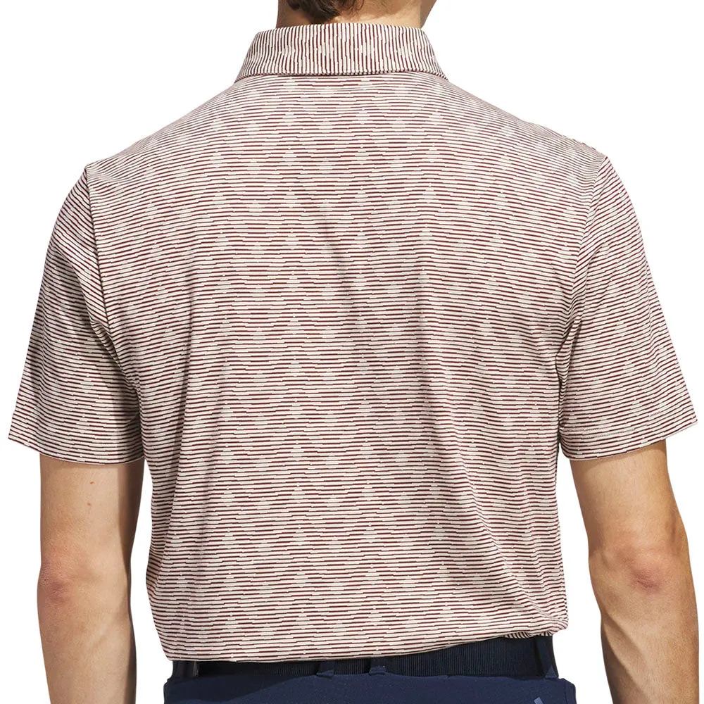 Own the Moment Adidas Go-To Printed Stripe Polo Shirt - Alumina/Aurora Ruby