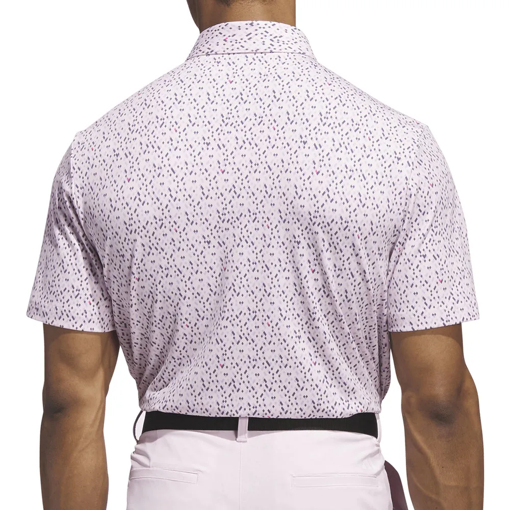 Performance Unleashed Adidas Ultimate365 Micro Argyle Polo Shirt - Clear Pink/Preloved Violet