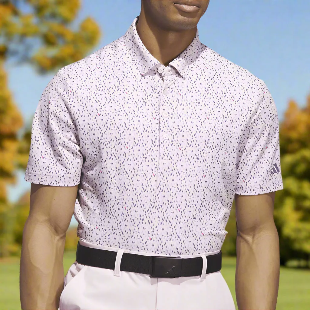 Adidas Ultimate365 Micro Argyle Polo Shirt - Clear Pink/Preloved Violet Step Into Strength No Limits, Just Style