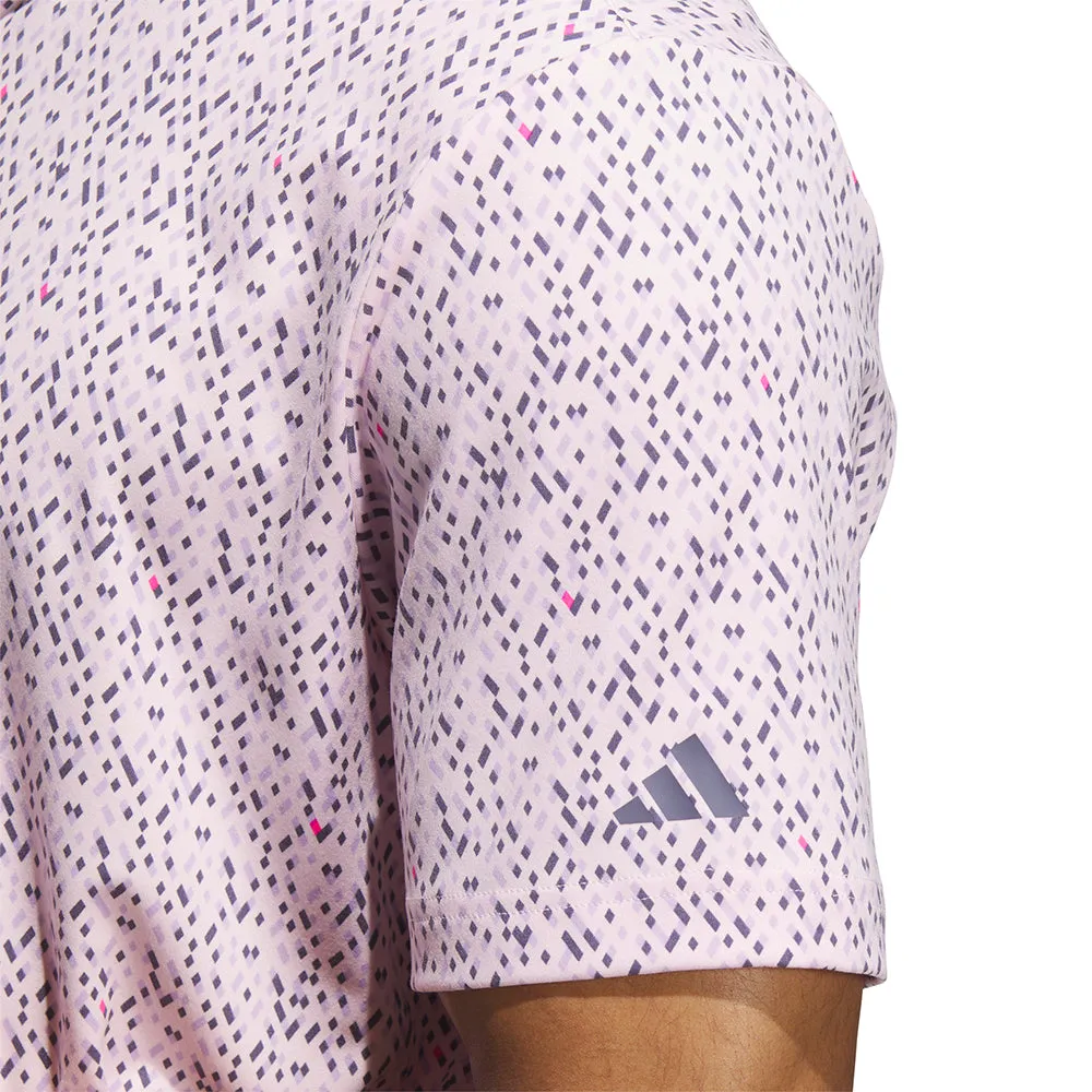 Adidas Ultimate365 Micro Argyle Polo Shirt - Clear Pink/Preloved Violet Confidence Starts Here