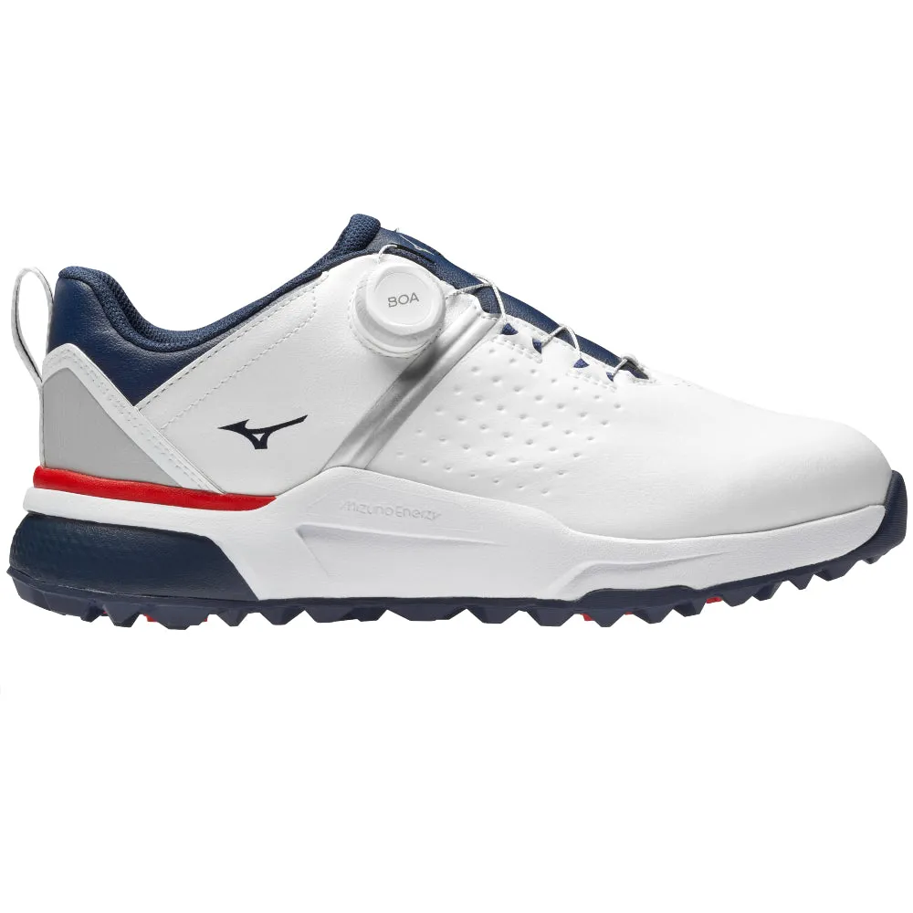 Halloween Sale Mizuno Hazard Boa Spikeless Waterproof Shoes - White/Dress Blues