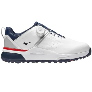 Halloween Sale Mizuno Hazard Boa Spikeless Waterproof Shoes - White/Dress Blues
