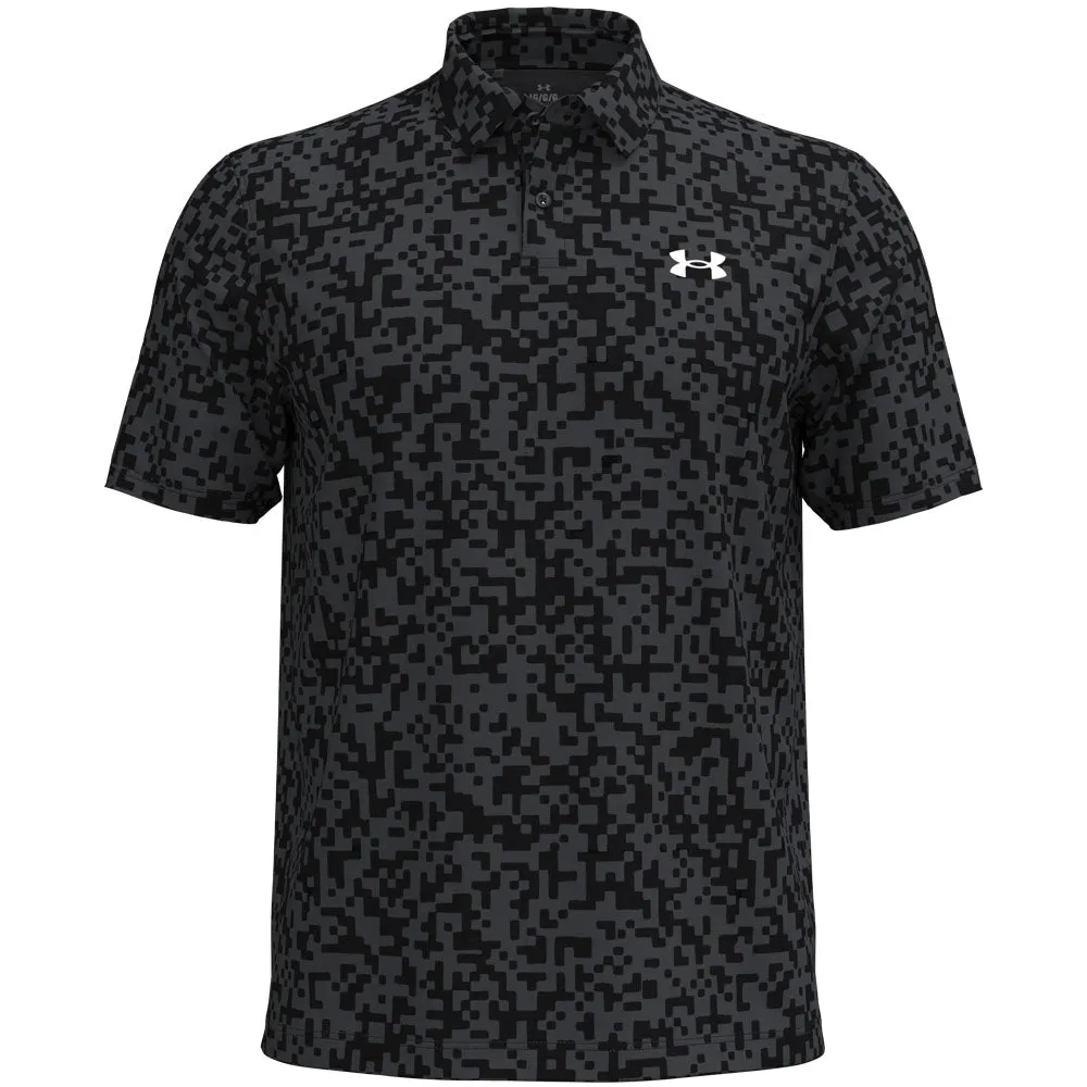 Bring the Heat Under Armour T2G Printed Polo Shirt - Black/Castlerock/White